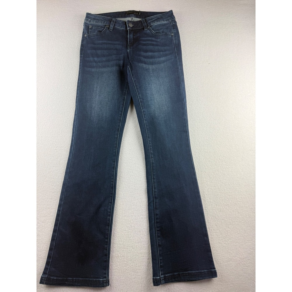 Prana Women Dark Wash Organic Cotton Bootcut Jeans Blue Size 2/26 Short Inseam